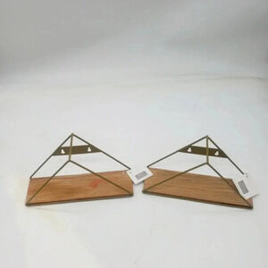 Geometric Triangluar Metal & Wood Wall Hanging 